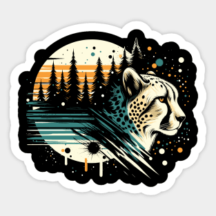 head cheetah forest t-shirt Sticker